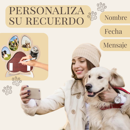 Marco memorial para mascotas con soporte para collar